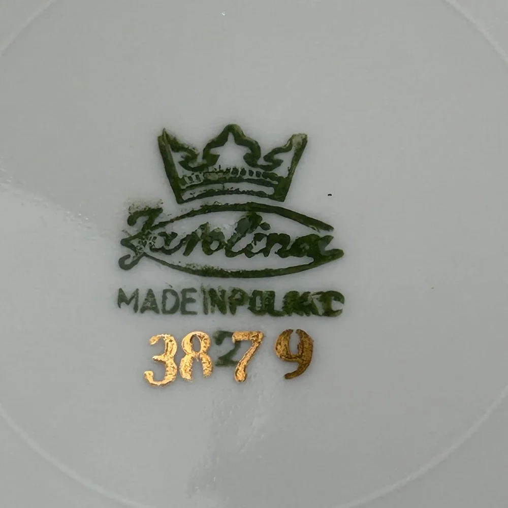 Favolina Karolina Jarolina Poland China Dinner Plate Silver Scalloped‎ 3879 12